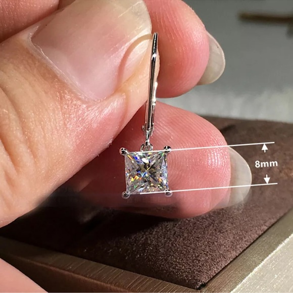 Elegant Silver Jewelry Drop Earrings for Women Cubic Zirconia - Picture 6 of 6